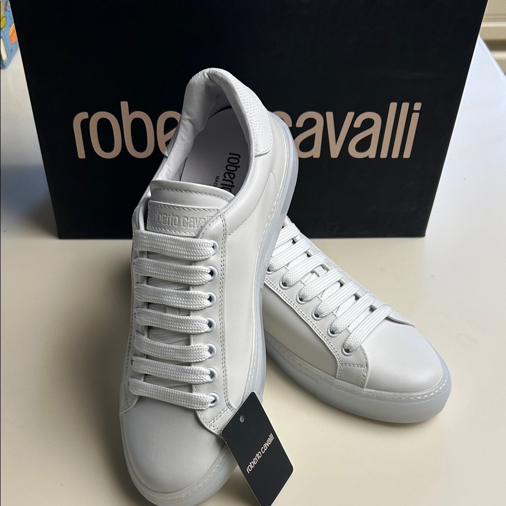 Roberto Cavalli Classic White Sneakers
